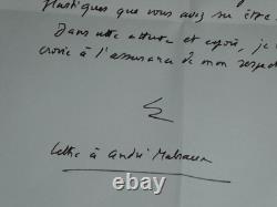 Pierre Lecuire autograph letter signed and signed reply from De Vilmorin, 1973