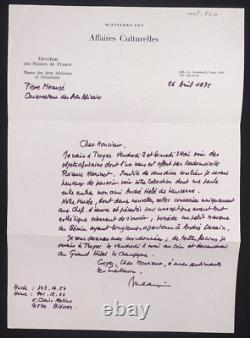 Pierre Meauze Autographed Letter Signed, 1975