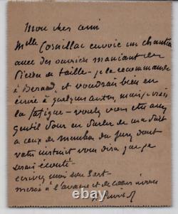 Pierre Puvis de Chavannes autographed letter with signature to Durand Tahier, painter