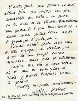 Pierre Soulages Autograph Letter Signed. His Exhibition In New York In 1958
