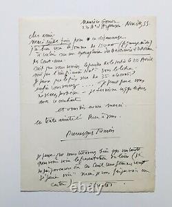 Pierre-yves Tremois Beautiful Autograph Letter Signed 1955