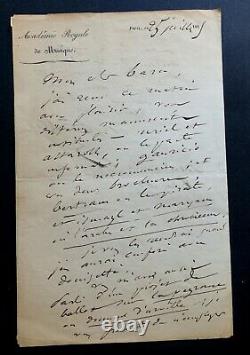 Pillet Léon Letter Autography Signed, Royal Academy Of Music, 1845
