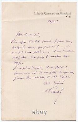 Poincaré (raymond) Signed Autograph Letter Addressed To Mr. Leyret S. L. N. D