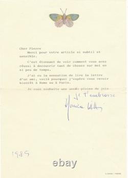 RARE Monica Vitti signed letter and “I kiss you” autograph Italian actress