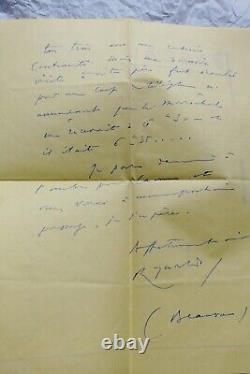 RENAULD HAHN PROUST Autographed handwritten letter signed