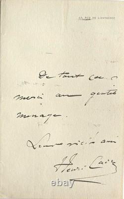 ROSA BONHEUR CAIN, Auguste, Georges, Henri. 3 signed letters, 1873–96
