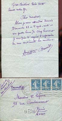 Rare Autographed Letter Signed By Aristide In 1921 Bruant