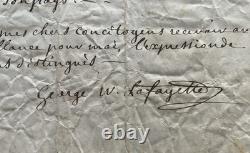 Rare Autographed Letter Signed by GEORGE WASHINGTON OF LA FAYETTE 1848 America