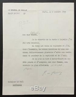 Rare Charles De Gaulle Signed Letter On His Family Captive In 1944