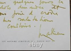 Rare Document Georges Mathieu Thought On Art + Signed Autograph Letter 2 Pp