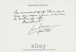 Rare Eo Georges Simenon + Letter Autograph Signed The Ghosts Of The Chapeller