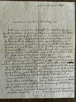 Rare Las Autograph Letter Signed George Washington Fayette America 1848