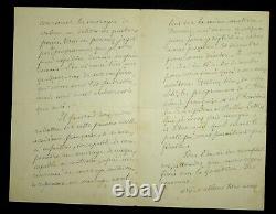 Renan Ernest Letter Autography Signed To François-marie Luzel, Paris, 1890