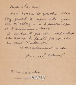 René CHAR Autographed letter signed Surrealism Mario Prassinos