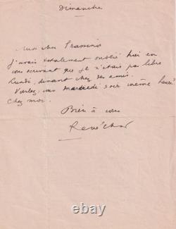 René Char autograph letter signed on the famous Surrealist prospectus of Artine