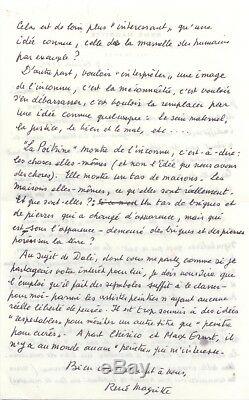 René Magritte / Autograph Letter Signed On His Work And Salvador Dali