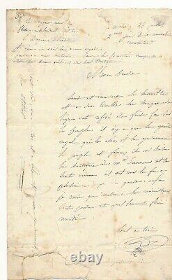 Revolution 1830 Wonderful Autograph Letter Signed To Antoine Gelée