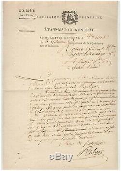 Revolution / Army Of The West (1794) / Signed Letter Of General Robert / Vendee