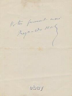 Reynaldo Hahn Autograph Letter Signed Moreas Wounded Leaves