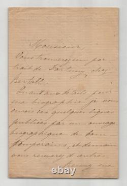 Ricardo de Madrazo Signed autograph letter My biography 1880