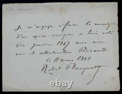 Robert Planquette, Signed Autograph Letter, Commitment for the Music of Surcouf, 1887