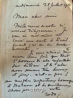 Rodo A De Niederhausern Manuscript Letter Autography Signed About Verlaine