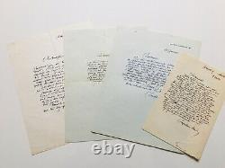 Roger Chapelain-midy, Beautiful Set Of 4 Signed Autograph Letters, Jules Verne