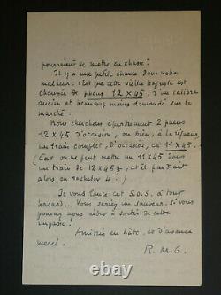 Roger Martin Du Gard Letter Autograph Signee 2 Pages From 26 July 1946