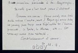 Roger Martin du Gard Signed Autographed Letter, Bellême Orne, 1925
