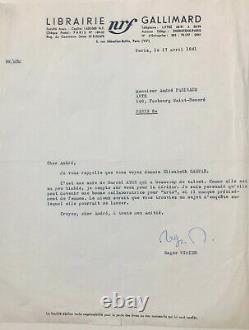 Roger Nimer Letter Signed To André Parinaud / Elisabeth Gaspar Marcel Aymé