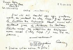 Romain Gary Autograph Letter Signed To Madame Le Porrier.