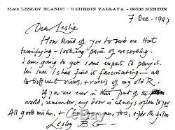 Romain Gary Autograph Letters Signed By Lesley Blanch About Gary