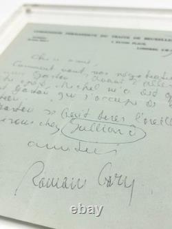 Romain Gary Autographed Letter Signed to Odette Arnaud 1856