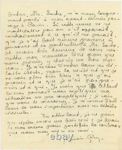 Romain Gary Signed Autograph Letter About Sartre And Camus. 1945
