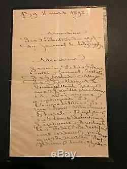 Rosa Bonheur Painter Autograph Letter Signed In The Newspaper The Telegraph 1892
