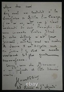 Routeline George Letter Autographe Signed Recommendation For Victor Staub