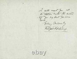 Rudyard KIPLING Handwritten letter signed to a viscount