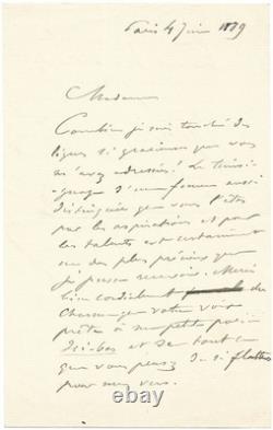 SULLY PRUDHOMME / Signed Autograph Letter / Stances and Poems / Here Below