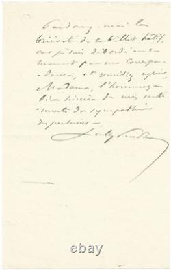 SULLY PRUDHOMME / Signed Autograph Letter / Stances and Poems / Here Below