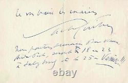 Sacha Guitry Autographed Letter to Countess Piercy de Mignano. Kitzbühel