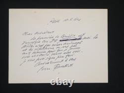 Samuel Beckett Signed Autograph Card On the Rehearsals of Comedy