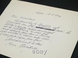 Samuel Beckett Signed Autograph Card On the Rehearsals of Comedy