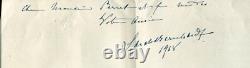Sarah Bernhardt Autography Letter Signed To Architect Auguste Perret In 1918