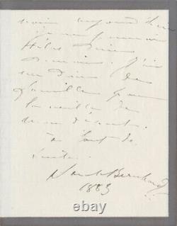 Sarah Bernhardt Signed Autograph Letter