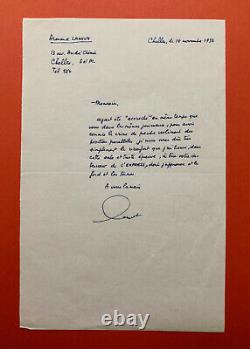 Sartre. Armand Lanoux Signed Autograph Letter To J. P. Sartre / Budapest 1956