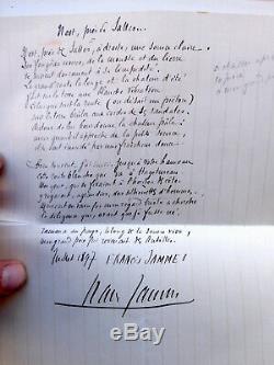 Send Letter Autograph Francis Jammes To Gide + 2 Poems In To Autographs