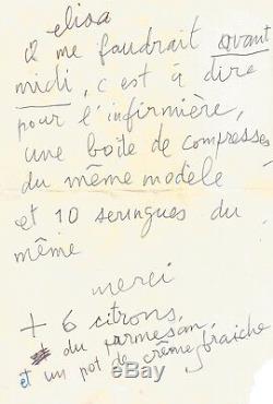 Serge Gainsbourg Signed Autograph Letter S Elisa. 1985