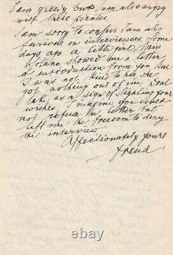 Sigmund Freud Autograph Letter Signed To His Cousin Edward Bernays