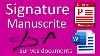 Signature Manuscript On Pdf Word Or All Other Document