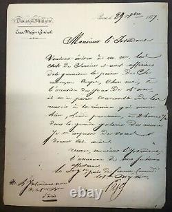 Signed Autograph Letter Of Empire General Pierre Claude Pajol Dated 1837